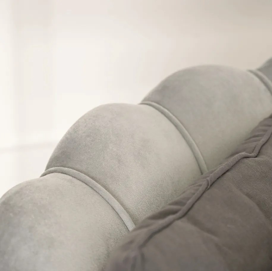 Vintino zamatová sedačka ZORAYA sivá