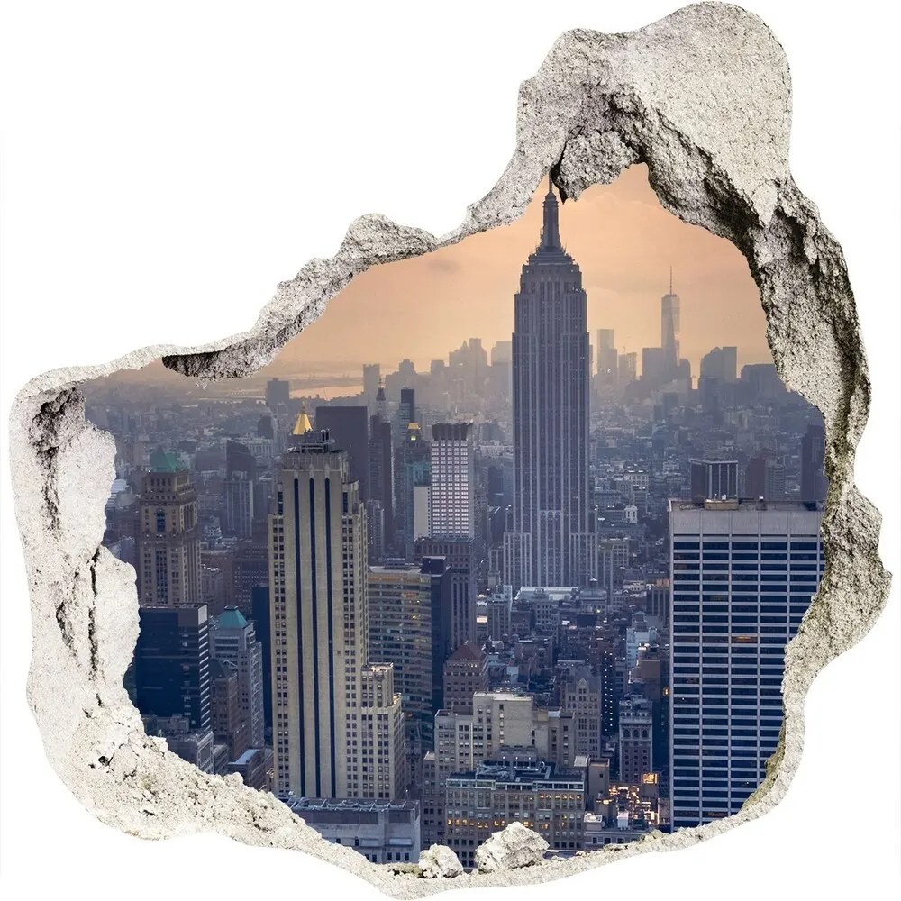Nálepka 3D diera na stenu Manhattan new york city nd-p-90170601