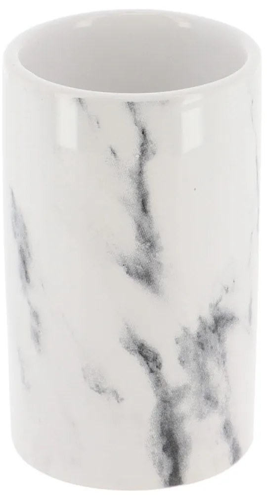 Kúpeľňový pohár Nardi Marble, biela, 200 ml