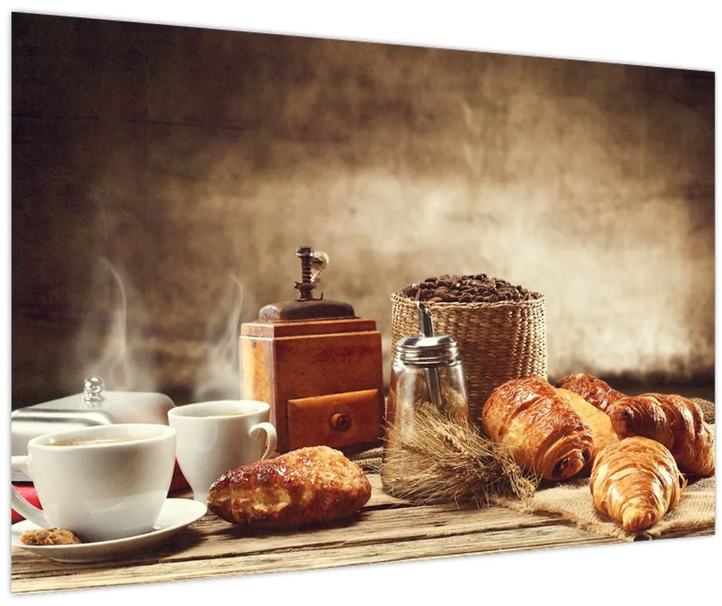 Obraz - Káva a raňajky (90x60 cm)