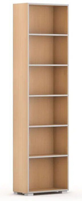 Knižnica SILVER LINE, 1 stĺpec, 2230 x 600 x 400 mm, buk