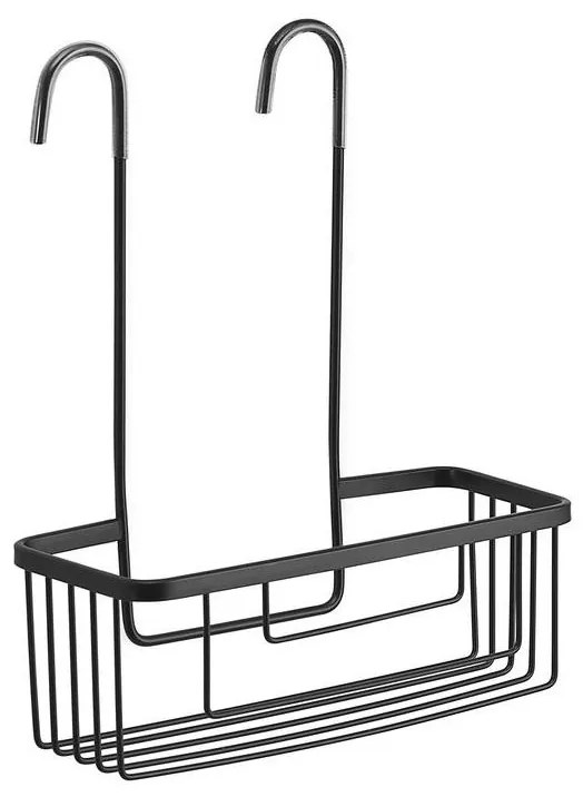 Gedy - Závesná polica do sprchy SMART 37,5x30 cm matná čierna