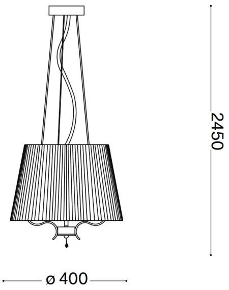 Ideal Lux - Luster na lanku PEGASO 3xE14/28W/230V pr. 40 cm zlatá