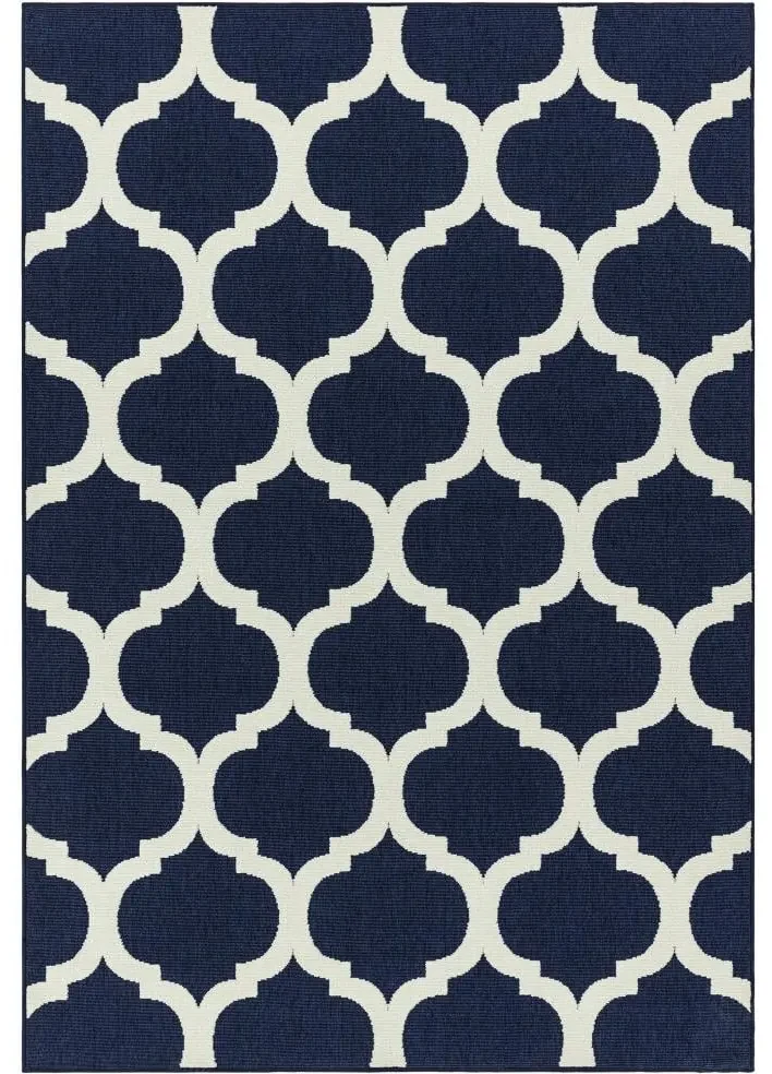 ASIATIC LONDON Alfresco Antibes Blue Trellis - koberec ROZMER CM: 200 x 290