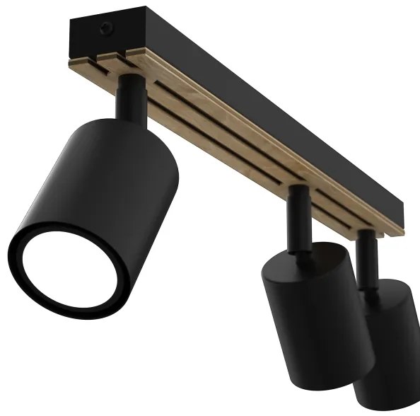 Bodové svietidlo TERRA 3xGU10/8W/230V čierna/dub