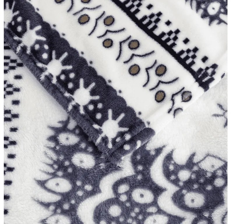 Mikroplyšová deka WINTER DEER, sivá Rozmer: 150 x 200 cm