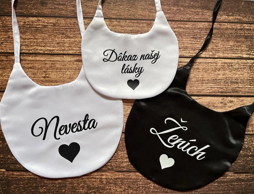 Rodinné podbradníky na svadbu 31 - Celý set (2 ks veľký + 1 ks malý)