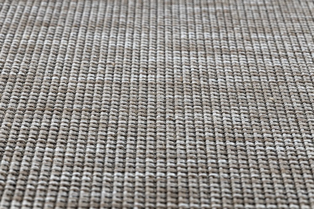 Šnúrkový koberec SIZAL FLOORLUX 20580, hladký strieborno/ čierny