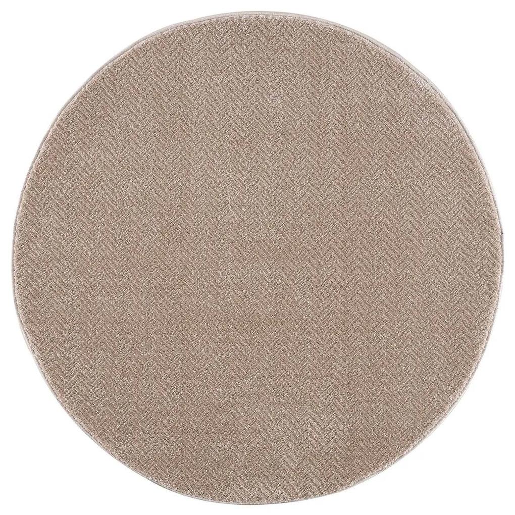 Dekorstudio Okrúhly jednofarebný koberec FANCY 805 - béžový Priemer koberca: 200cm