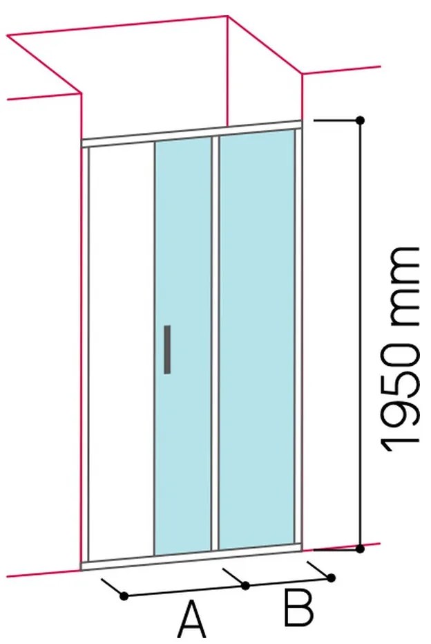 Glass 1989 Isy - Sprchový kút posuvné dvere do niky alebo v kombinácii s bočnou stenou, veľkosť 110 cm, profily chrómové, číre sklo,…