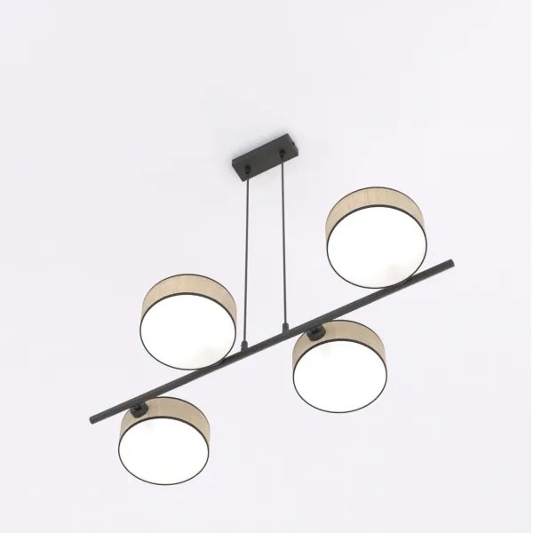 Závesný luster na lanku DRUMZ 4xE14/10W/230V, béžový