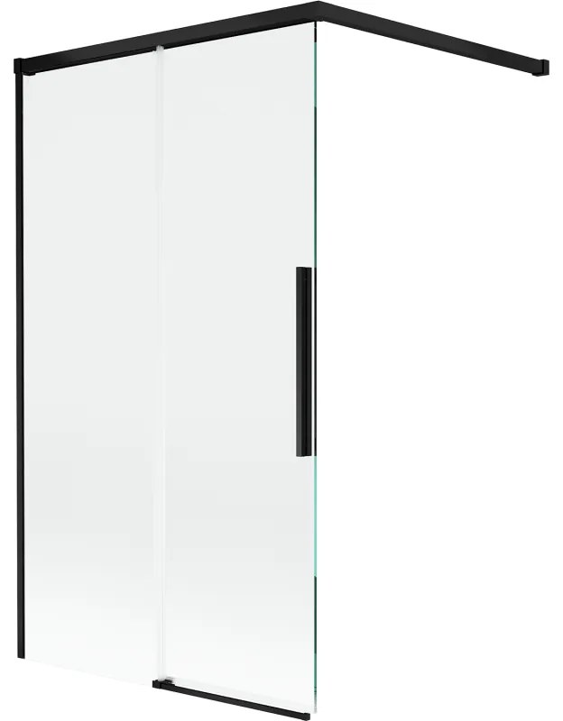 Mexen Rox, 2-krídlová posuvná vaňová zástena 100 x 150 cm, 8mm číre sklo, čierny matný profil, 8C9-100-003-70-00