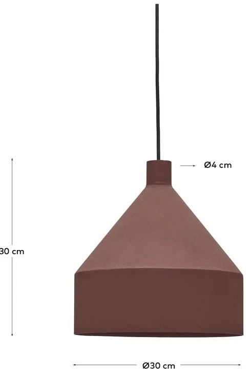 Závesné svietidlo v terakotovej farbe s kovovým tienidlom ø 30 cm Peralta – Kave Home