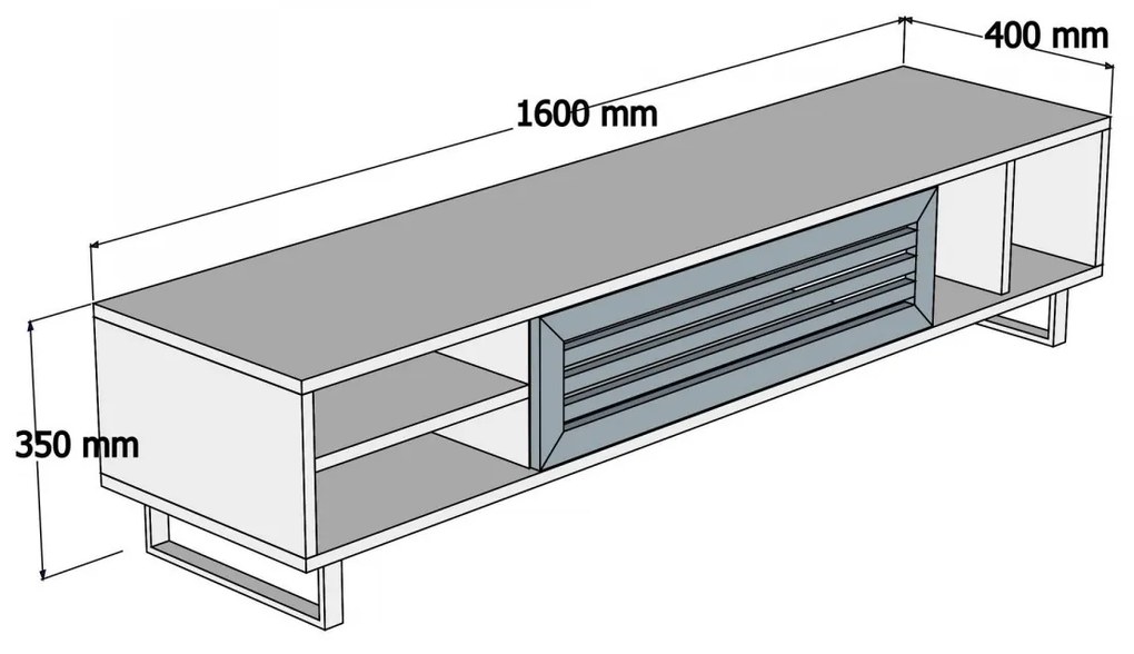 TV stolík Zafir 160 cm antracit/hnedý