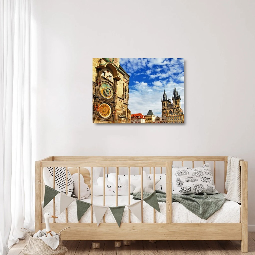 Sklenený obraz - Pražský orloj (70x50 cm)