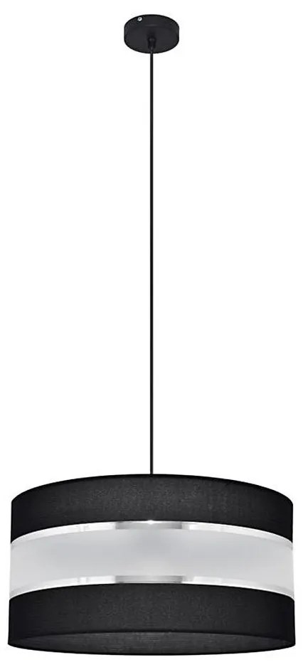 Luster na lanku HELEN 1xE27/15W/230V pr. 40 cm čierna/strieborná