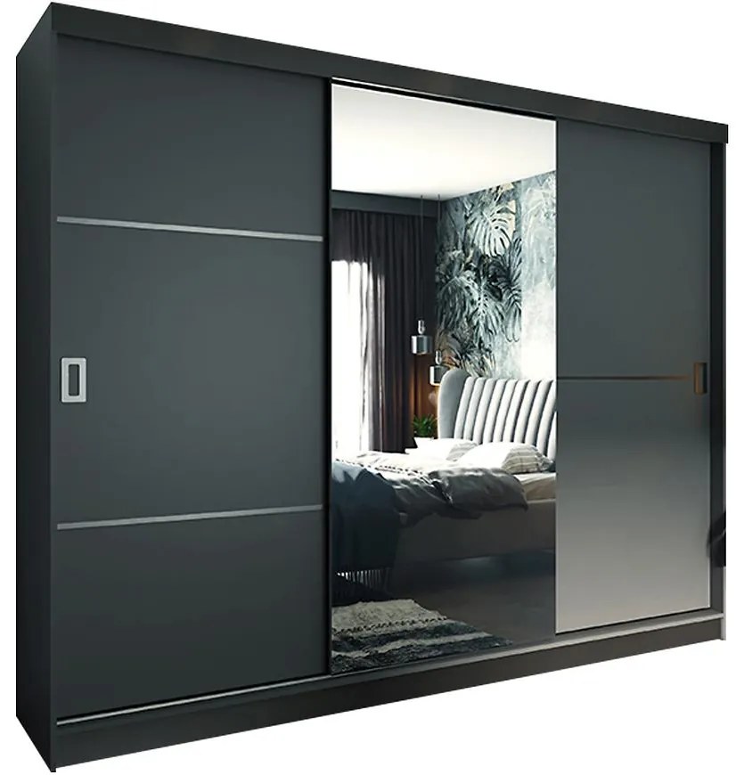 Skriňa Retro 200 2L grafit / dvierka grafit