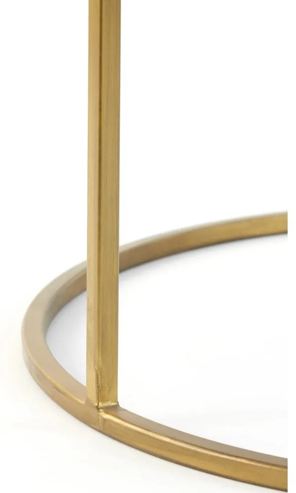 Sklenené okrúhle konferenčné stolíky v súprave 2 ks v zlatej farbe ø 75 cm Duarte - Light &amp; Living