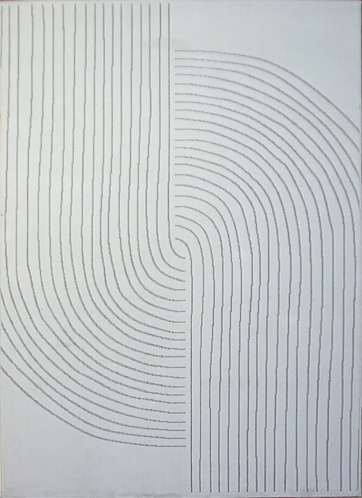 BE Koberec Kolekcia Zen Garden 2403 WHITE – biely obdĺžnikový Rozmer: 120x180 cm