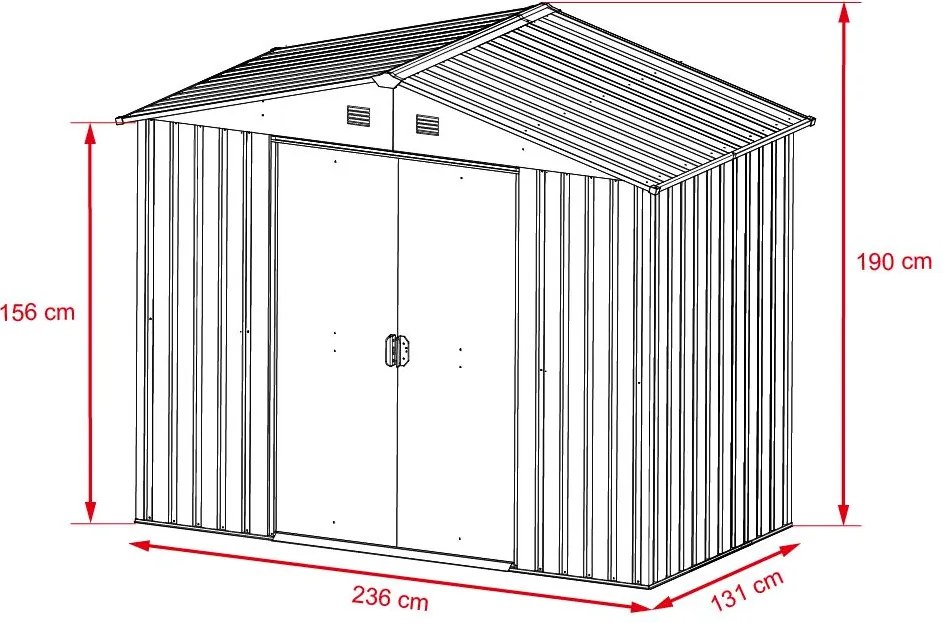 Záhradný domček na náradie Avenberg 2,36 x 1,31 m ANTRACIT SD-YX48-H154C