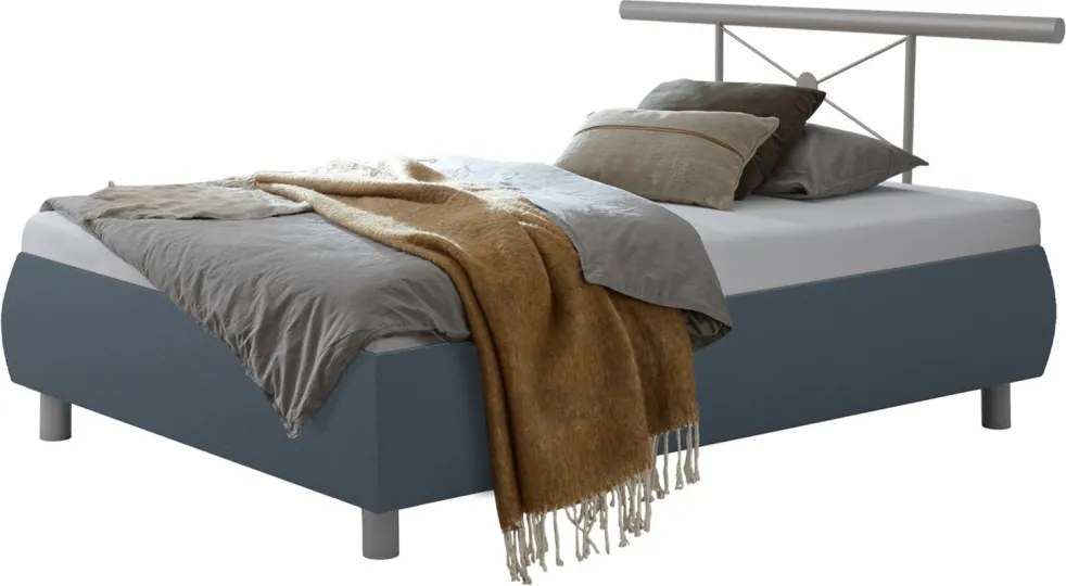 Posteľ Caribic 140x200 cm, tmavo šedá látka