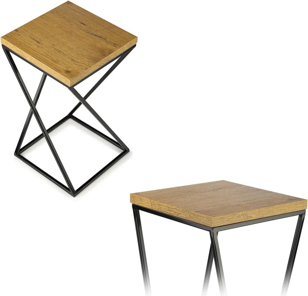 STOJAN NA KVETINÁČ LOFT7 40X24X24 CM ČIERNA/HNEDÁ