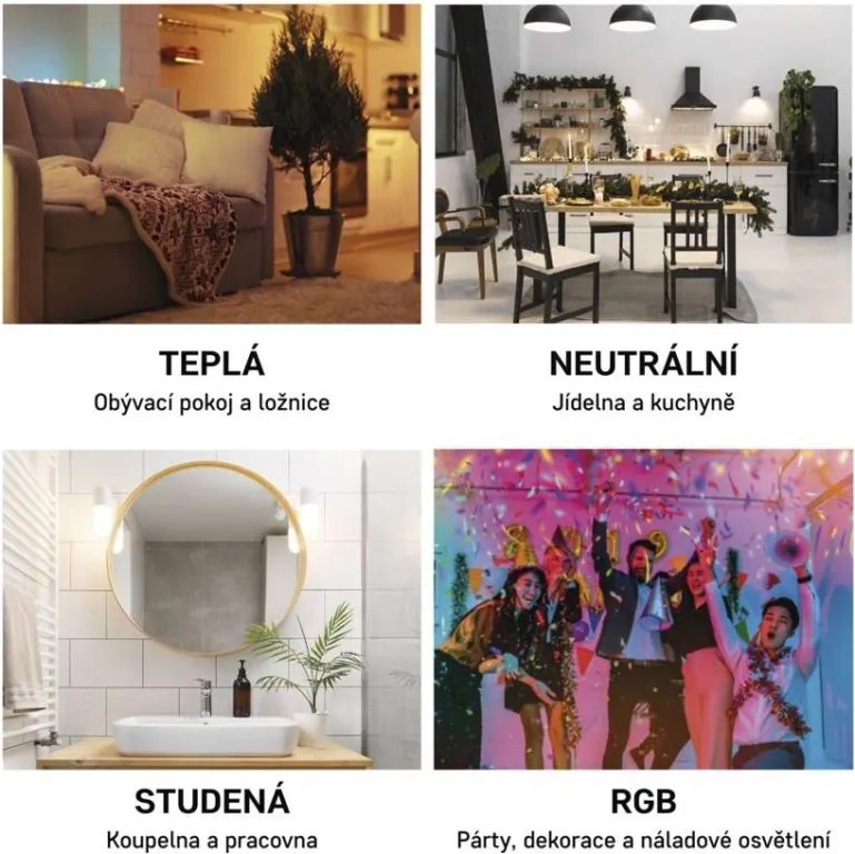 Inteligentná LED žiarovka GoSmart E14 4,8W 230V Wi-Fi RGB stmievateľná