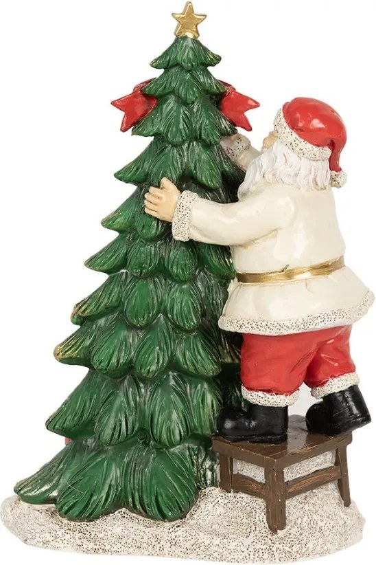 Svietiaca dekorácia Santa zdobiaci stromček Merry Christmas - 15*10*22 cm