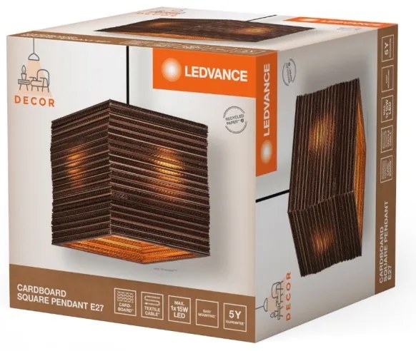 Ledvance - Luster na lanku DECOR CARDBOARD 1xE27/15W/230V 25x25 cm