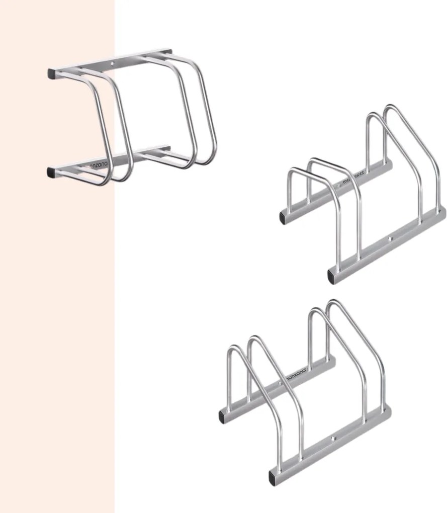 Stojan na 2 bicykle BIKE, 50x32x27cm, strieborná Jurhan