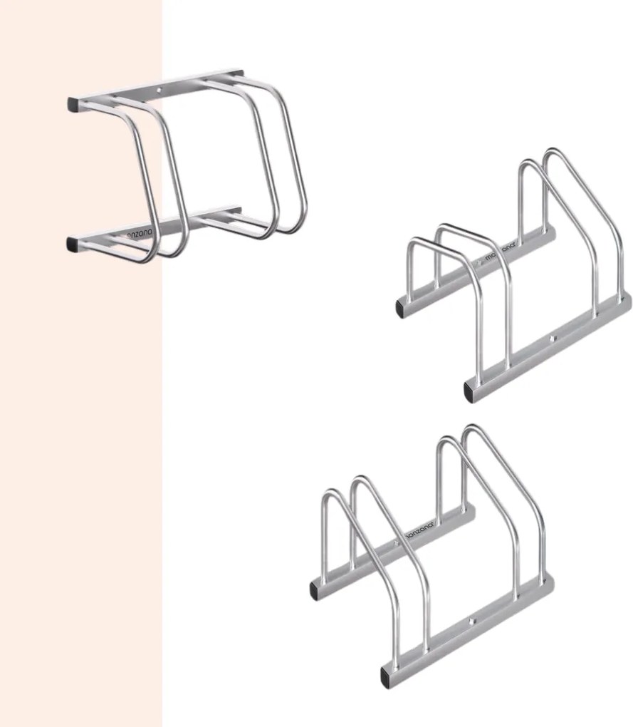 Stojan na 2 bicykle BIKE, 50x32x27cm, strieborná Monzana