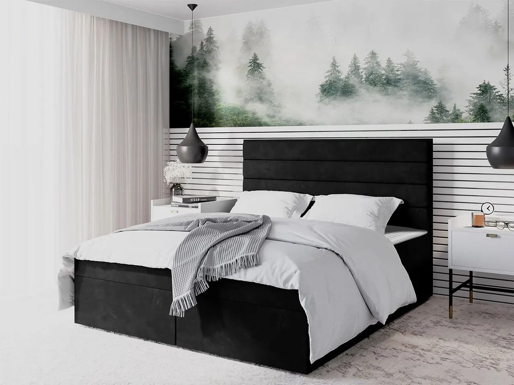Kontinentálna posteľ Ansgan III, Dostupné poťahy: Itaka 48, Rozmer postele: 180x200