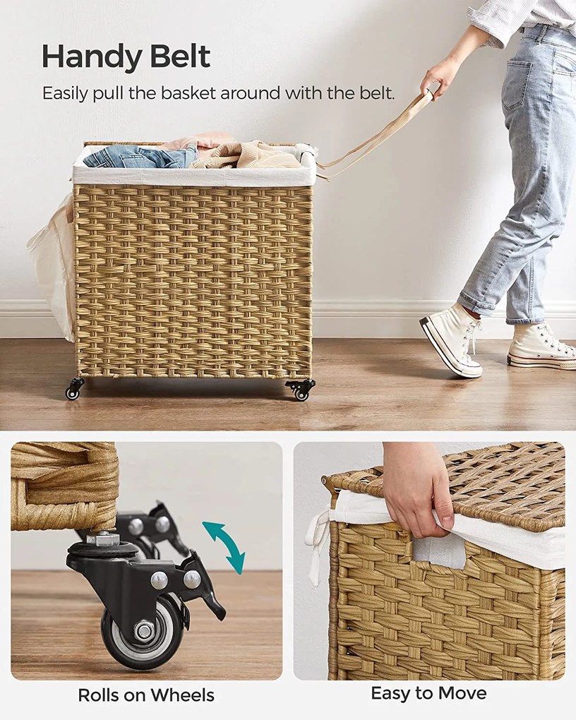 Kôš na bielizeň na kolieskach SONGMICS LCB363N01