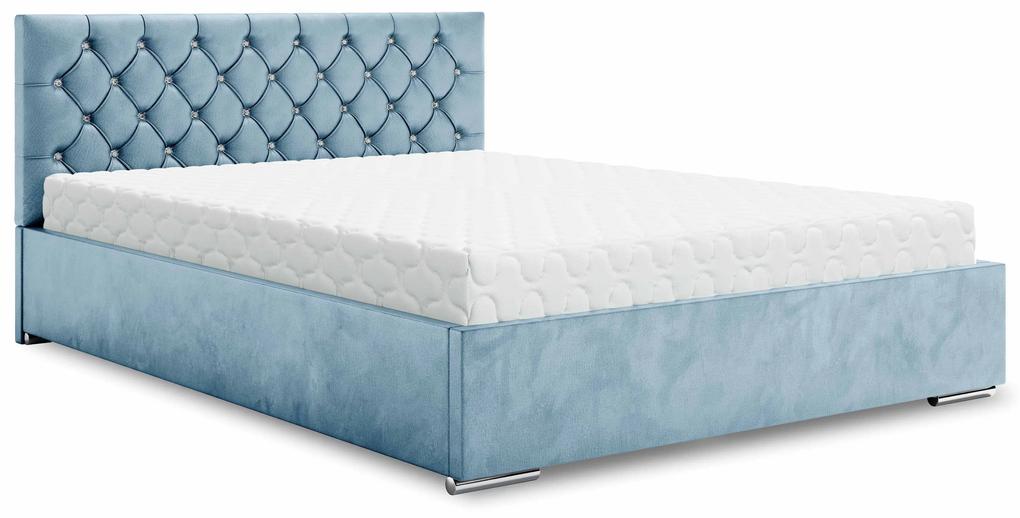 Manželská posteľ 140 cm Kerry (modrá) (s roštom a úložným priestorom). Vlastná spoľahlivá doprava až k Vám domov. 1047006