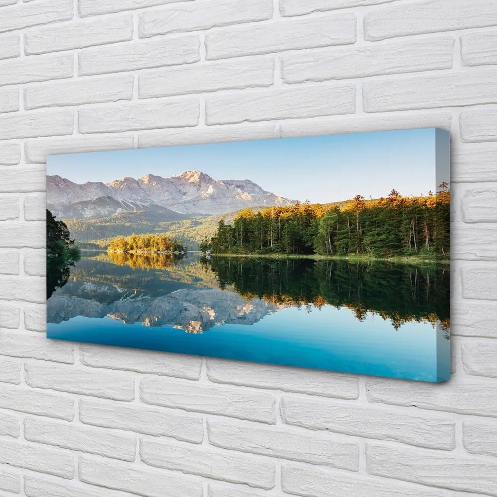 Obraz na plátne Nemecko Mountain forest lake 125x50 cm