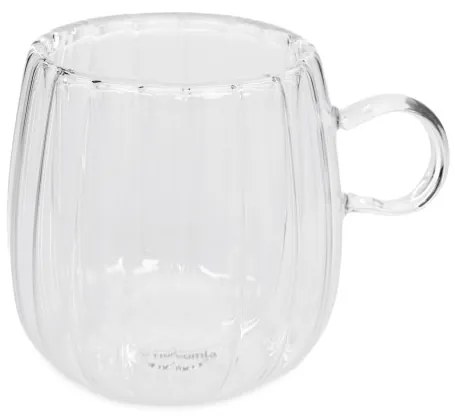 Sada dvoch šálok CEMBRA GROOVE s dvojitým dnom, priesvitné 888149 250 ml (2 ks)