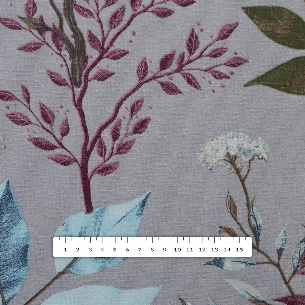 Biante Bavlnený štvorcový obrus Sandra SA-621 Jesenné vetvičky na modrosivom 90x90 cm