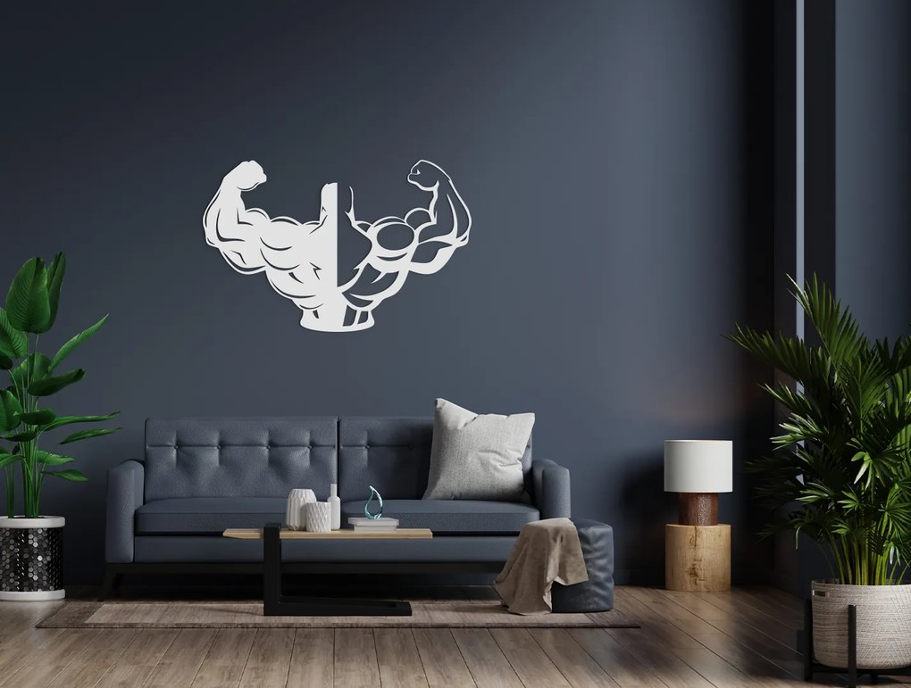 drevko Drevená nálepka na stenu Fitnesák Rozmer obrazu: 28,5 x 44,5 cm, Farba dekorácie: Čierna