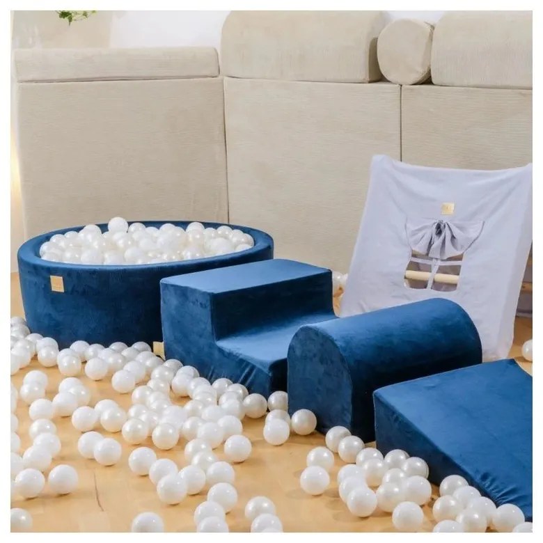 Krémové zamatové penové ihrisko 225x90x30 cm Montessori – Meowbaby