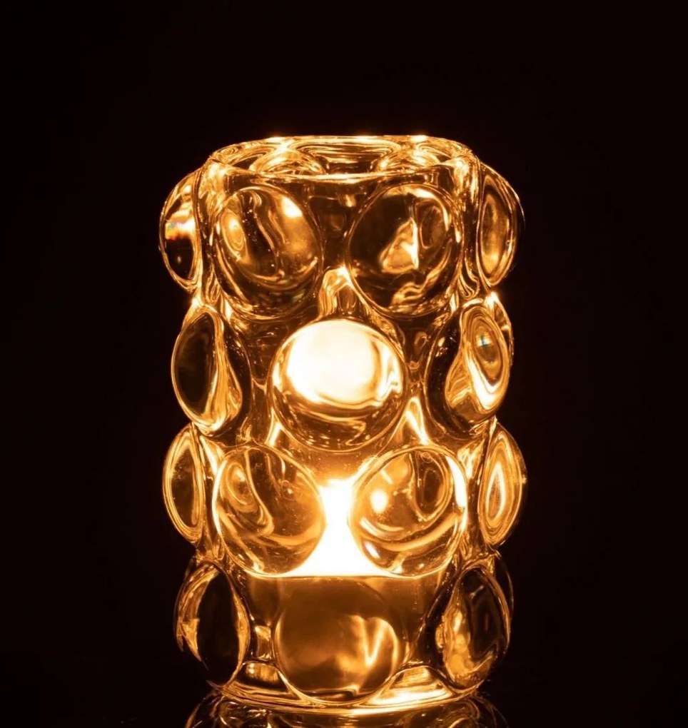 Skleněný svícen Bollie průhledný – 8*8*12 cm