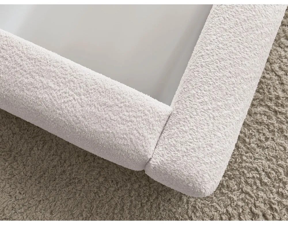 Biela čalúnená dvojlôžková posteľ s úložným priestorom s roštom 180x200 cm Orlane – Bobochic Paris