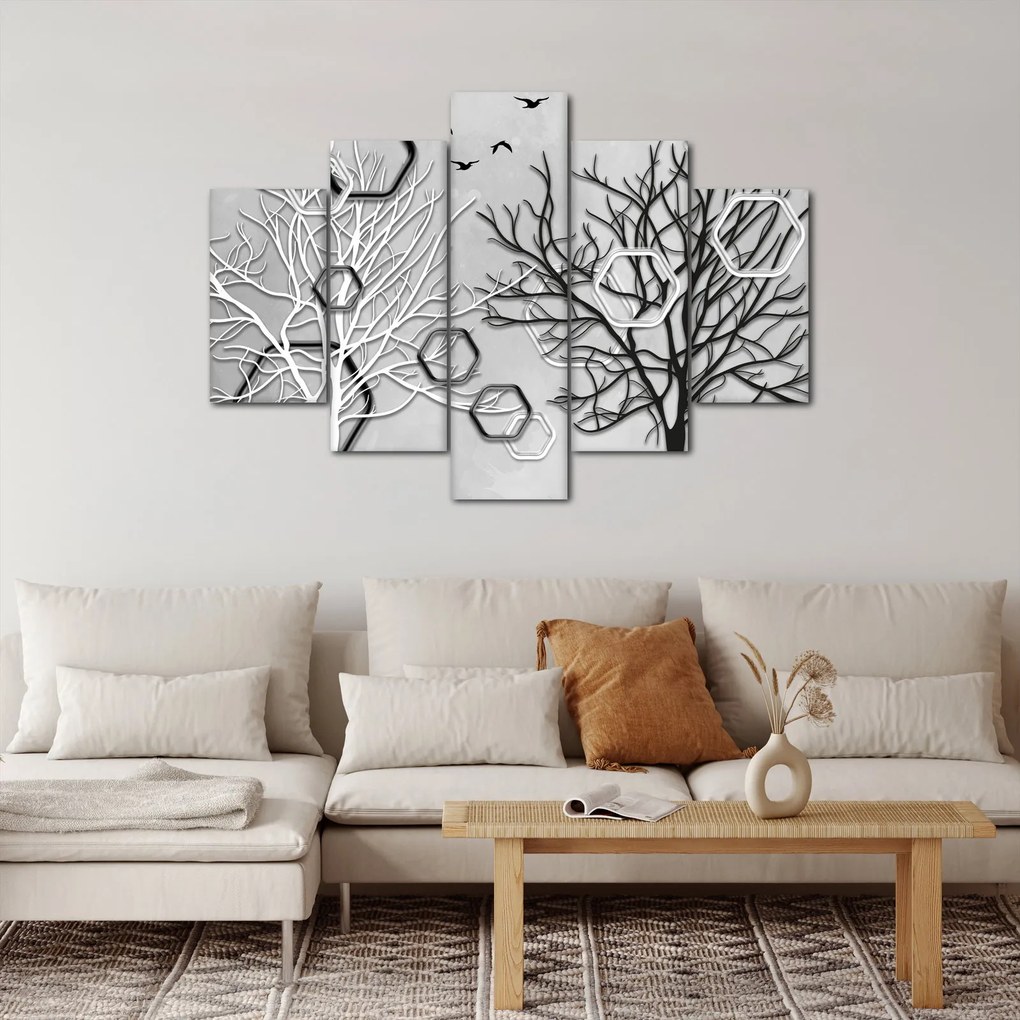 Abstraktný obraz so stromami (150x105 cm)