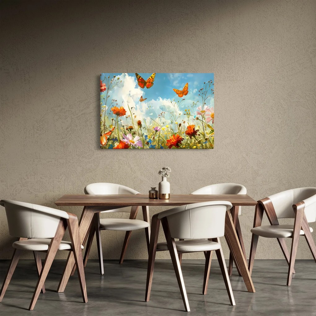 Obraz - Motýle na letnej lúke (90x60 cm)