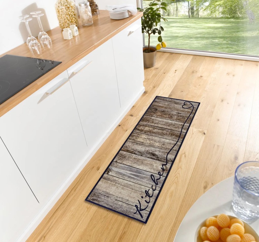 Hanse Home, Koberec behúň Cook & Clean 105390 Brown Taupe, 50x150, hnedá, kuchyňa