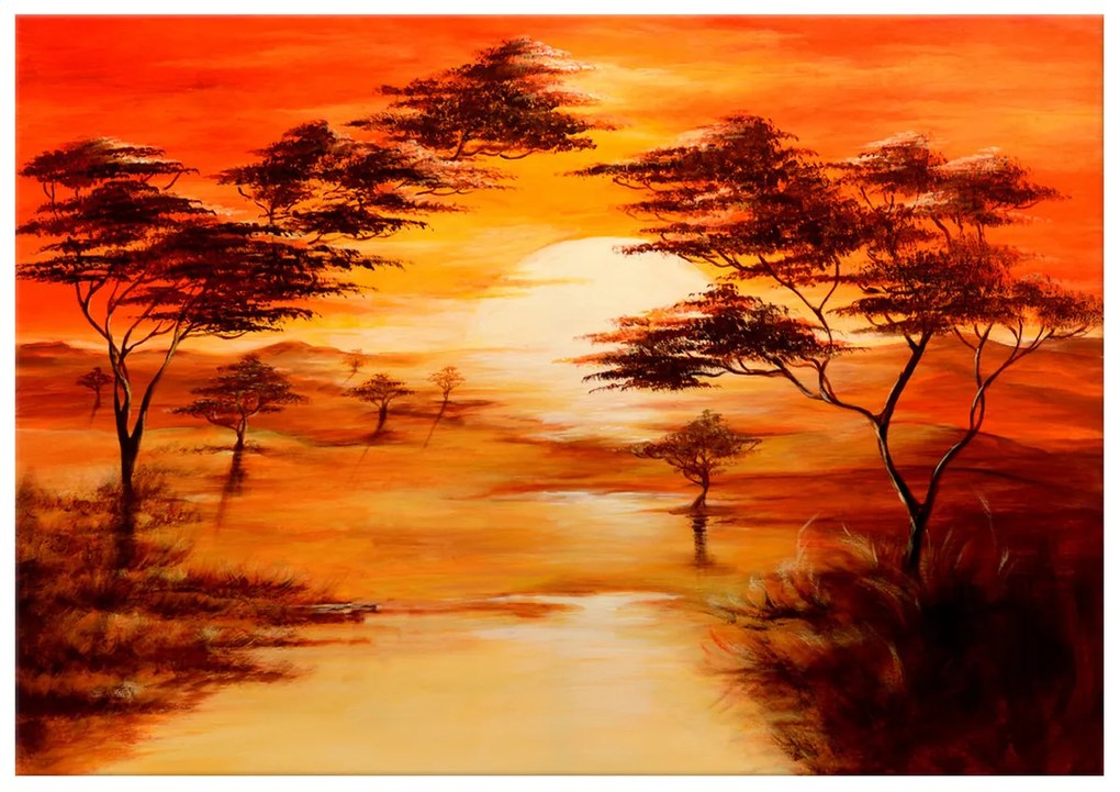 Gario Ručne maľovaný obraz Západ slnka Rozmery: 100 x 70 cm
