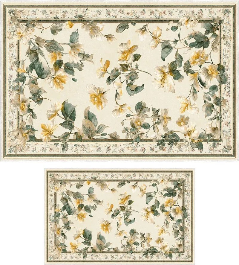 Béžové kúpeľňové predložky v súprave 2 ks 60x100 cm – Foutastic