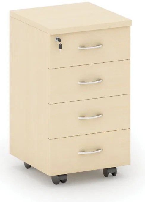 Kancelársky mobilný kontajner MIRELLI, 4 zásuvky, breza