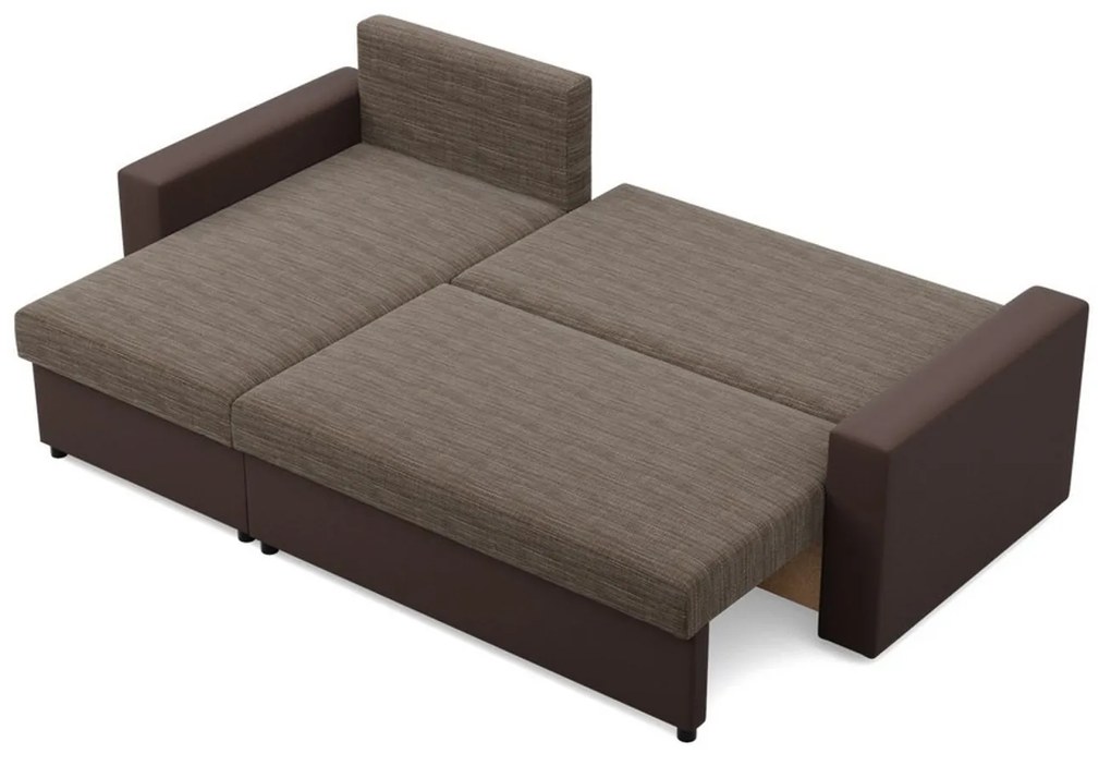 Rohová rozkladacia sedacia súprava LUNA Hnedá/hnedá