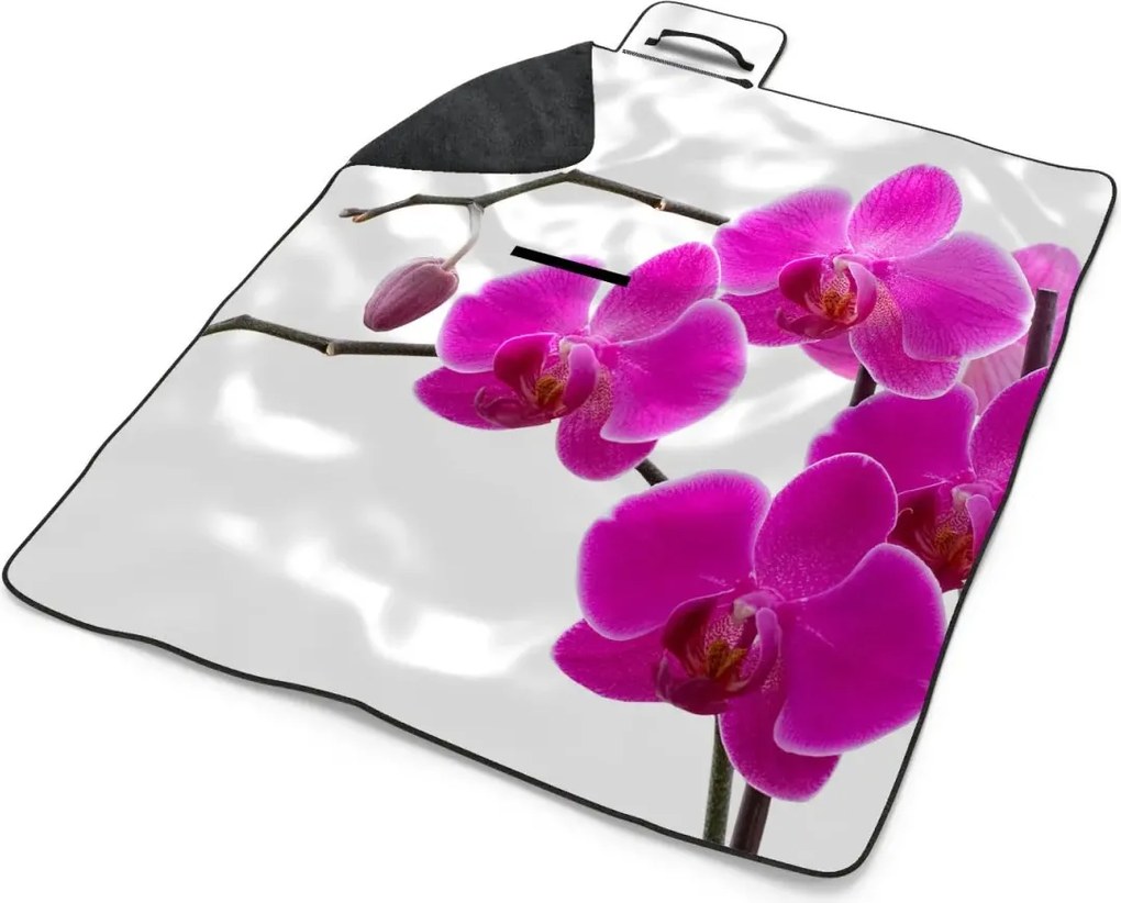 Sablio Plážová deka Fialové Orchidey: 200x140 cm