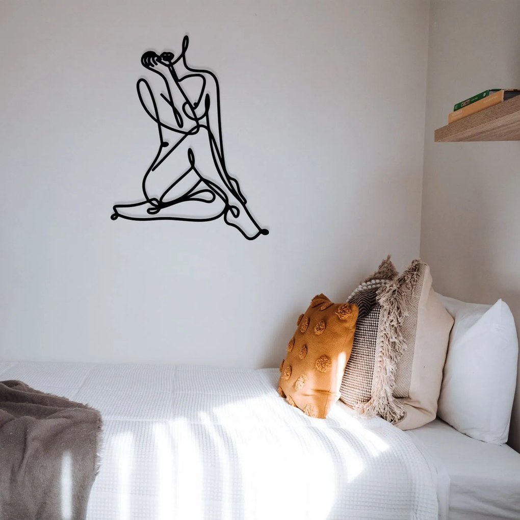 Nástenná kovová dekorácia Eve čierna